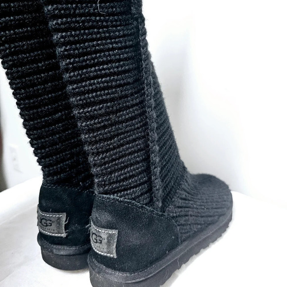 Ugg black Carly sweater tall boots 8 - Picture 8 of 16